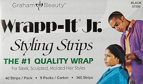 Graham Professional Black Beauty Wrapp-It Jr Styling Strips Box