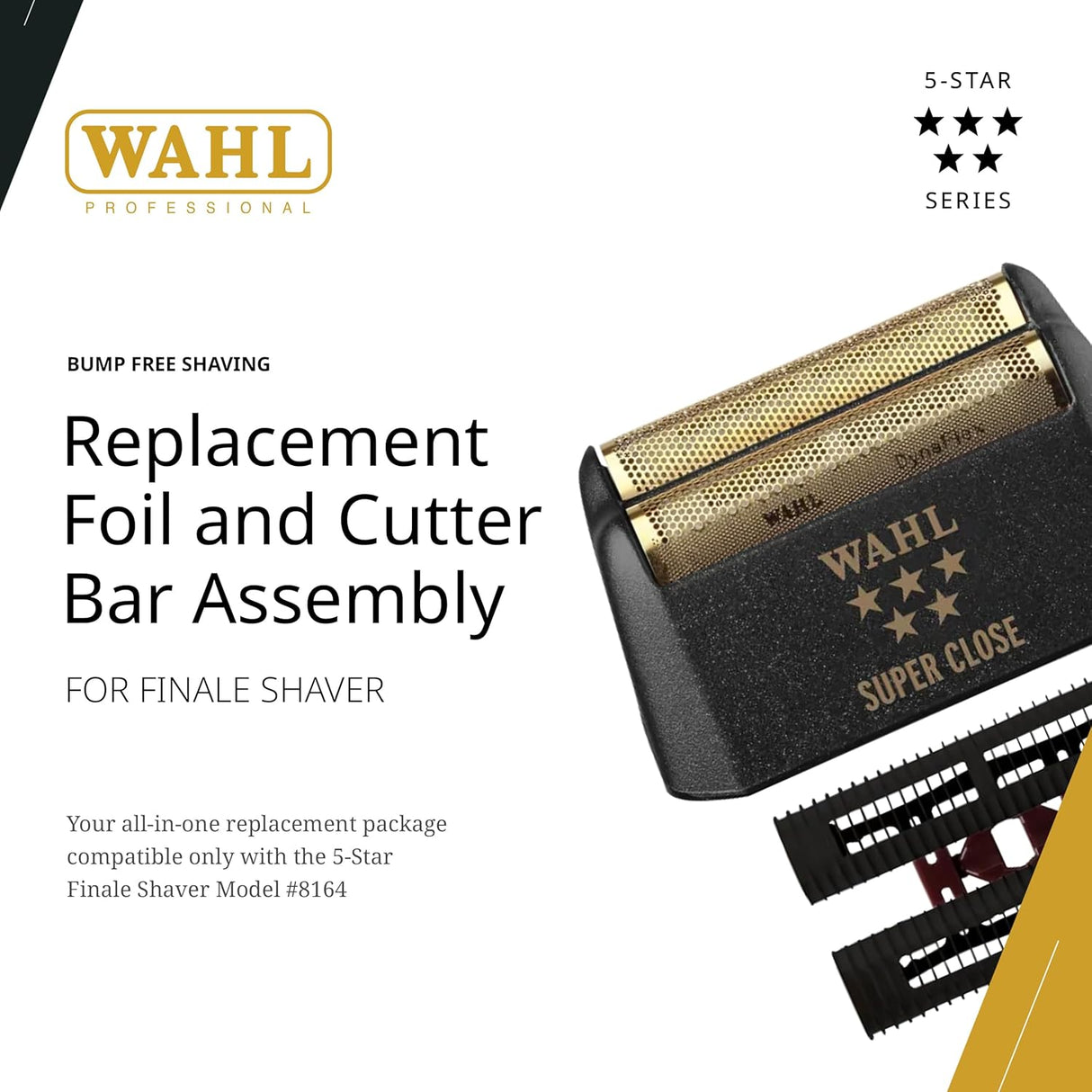 WAHL Professional Super Close 5 Star Black Finale Shaver Replacement Foil & Cutter Bar Assembly (7043)