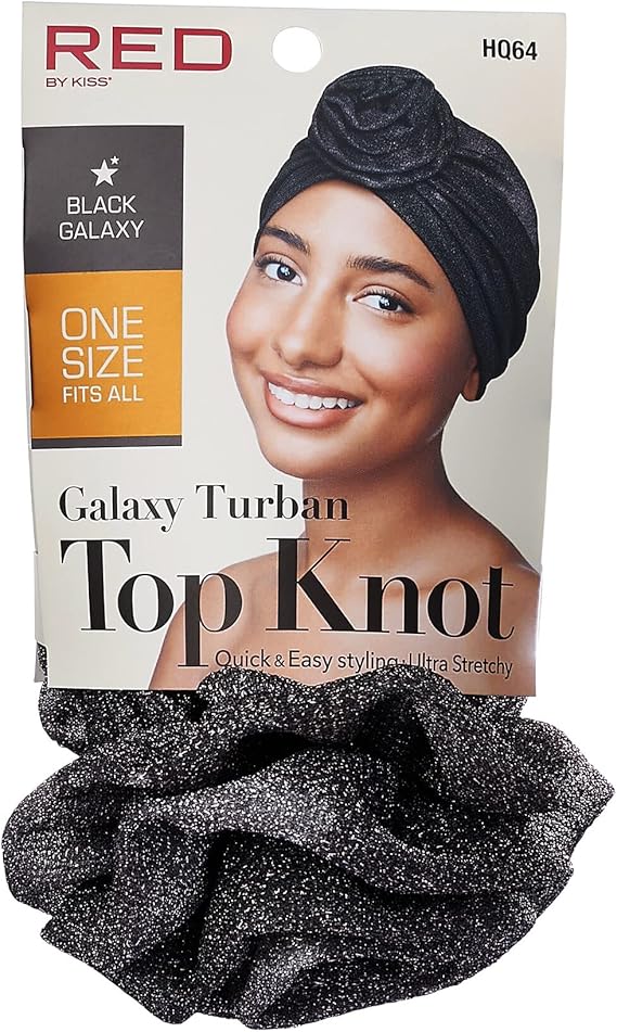 RED BY KISS SPARKLE TOP KNOT TURBAN