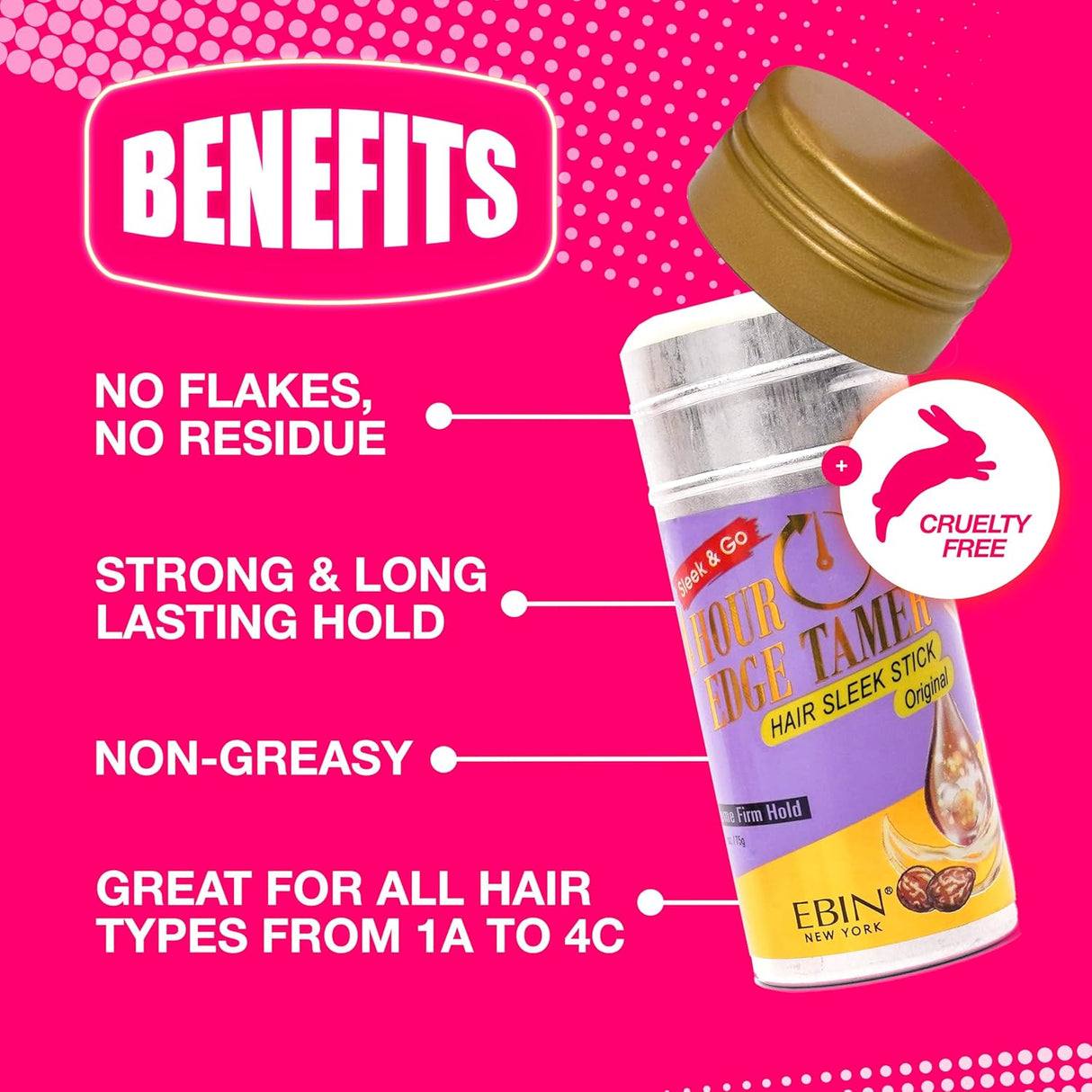 EBIN New York 24 Hour Edge Tamer Hair Sleek Stick 2.7 oz