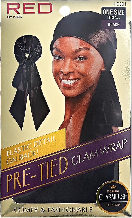 Red by Kiss Silky Pre-Tied Glam Wrap Effortless Elegance Comfort