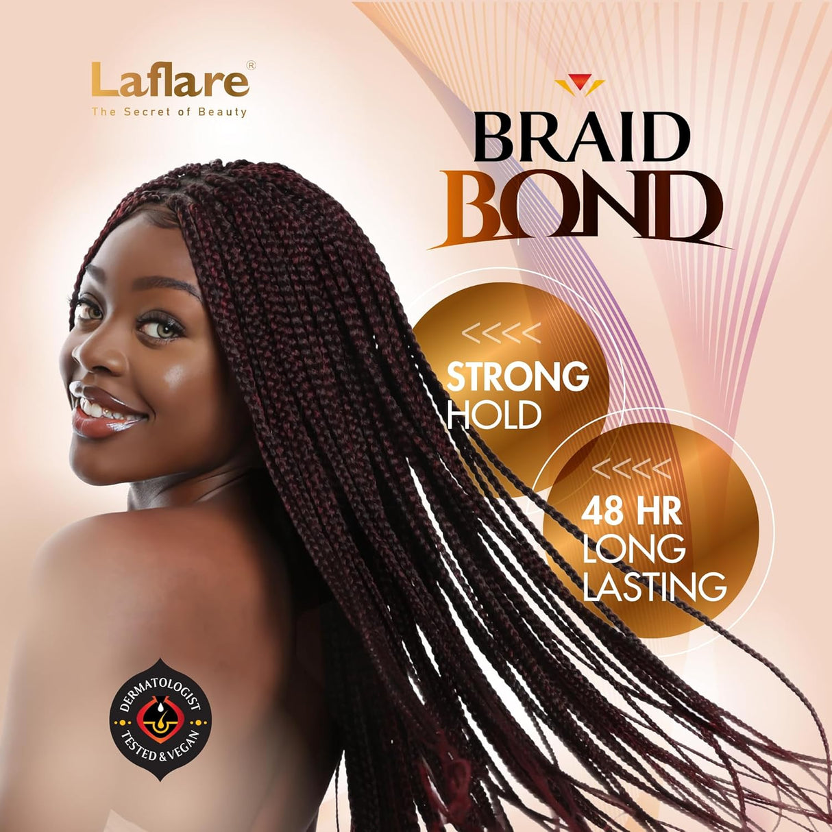Laflare Peach Braid Bond Gel Extreme Hold 14.54 oz