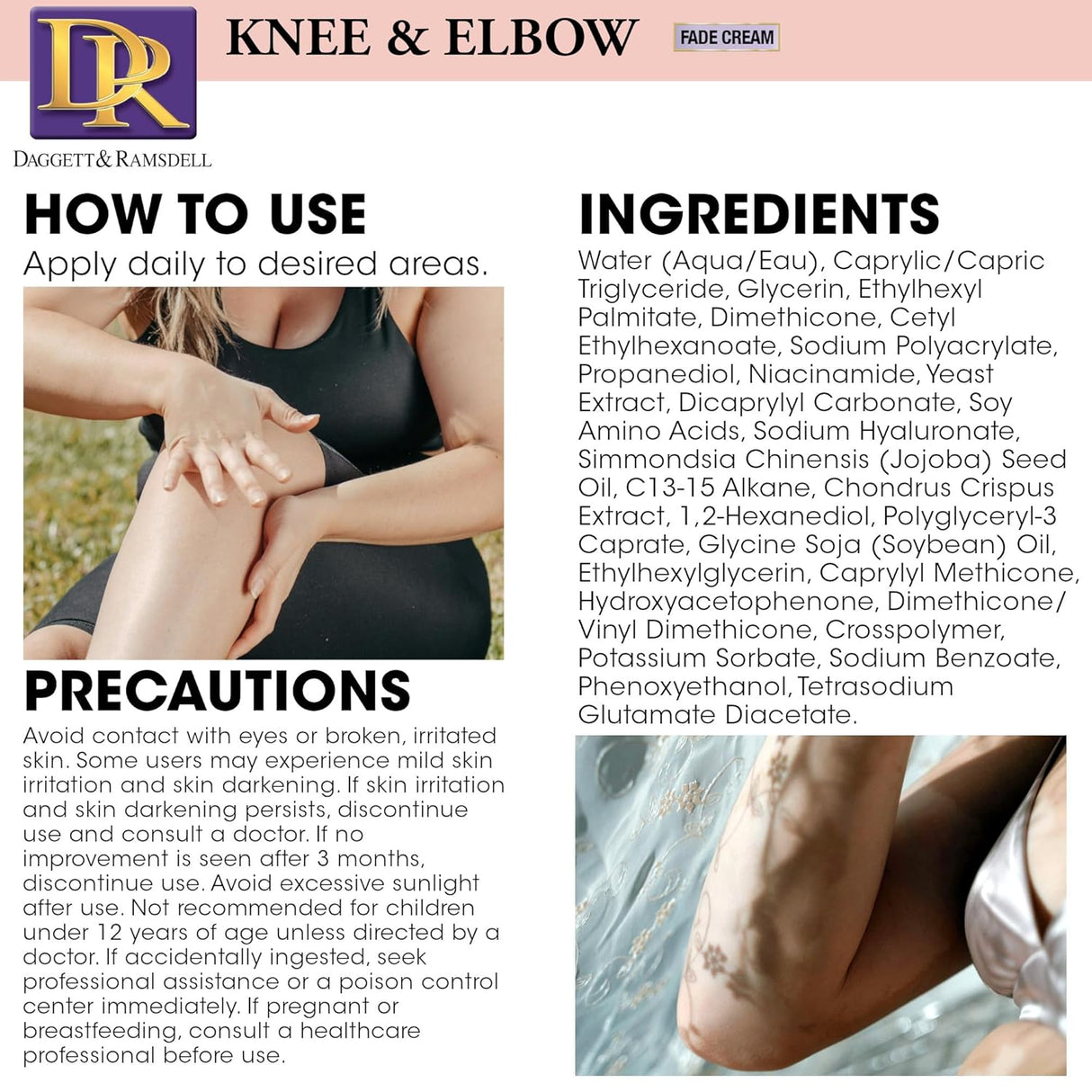 Skin care Knee and Elbow Fade Cream 4 oz