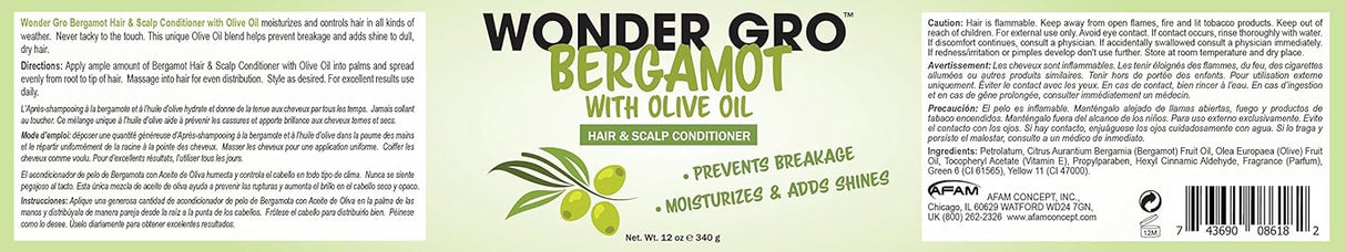 Wonder Gro Hair Scalp Conditioner Olive Oil 12 oz