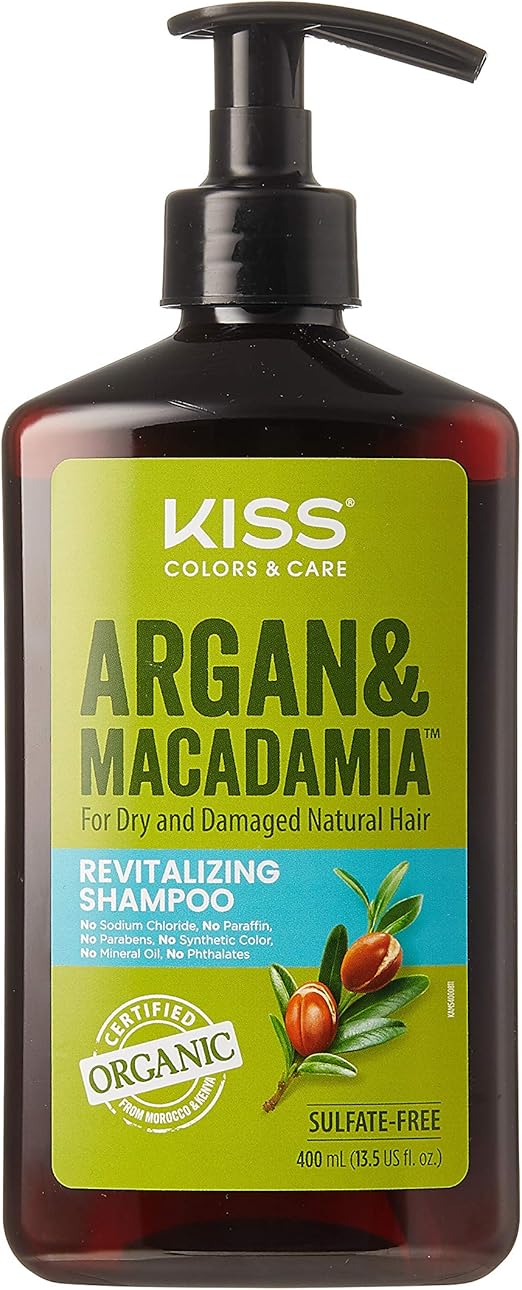 KISS Argan & Macadamia Shampoo For Dry Hair 13.5Oz
