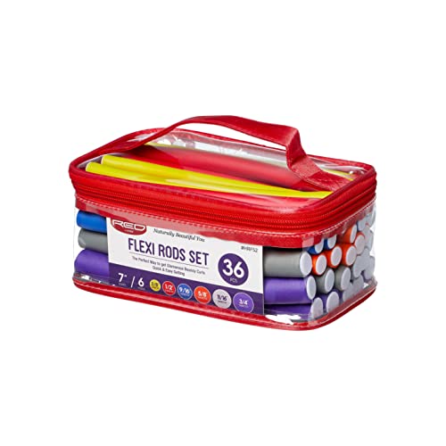 Red by Kiss Flexi Rods No-Heat Flexible Curling Rollers 36PCS