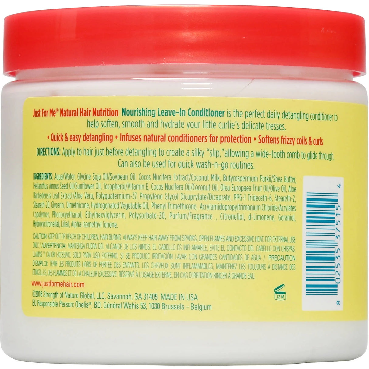 Just For Me Natural Hair Milk Nourishing Leave-In Conditioner - For Curly, Coily & Relaxed Hair 15 oz
