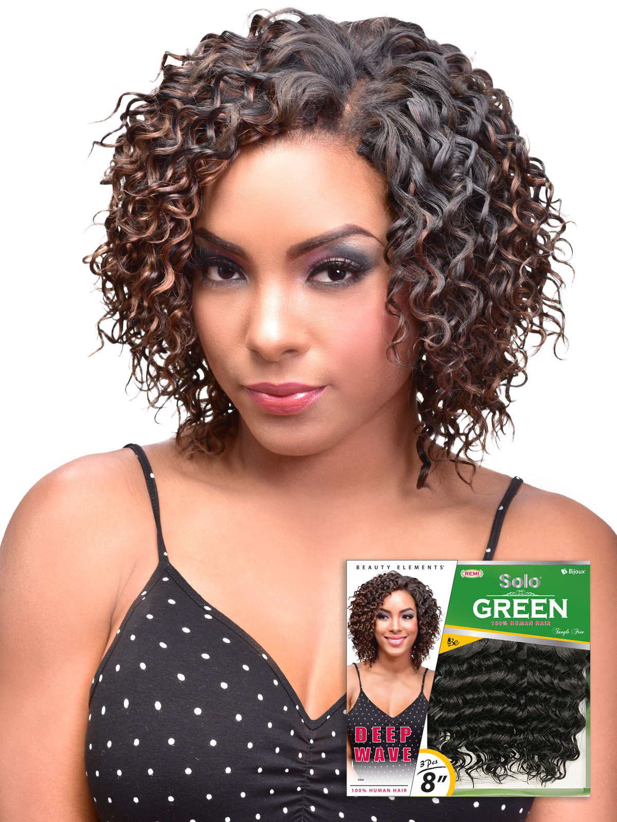 Beauty Elements Deep Wave 8" Remi Human Hair - 3Pcs