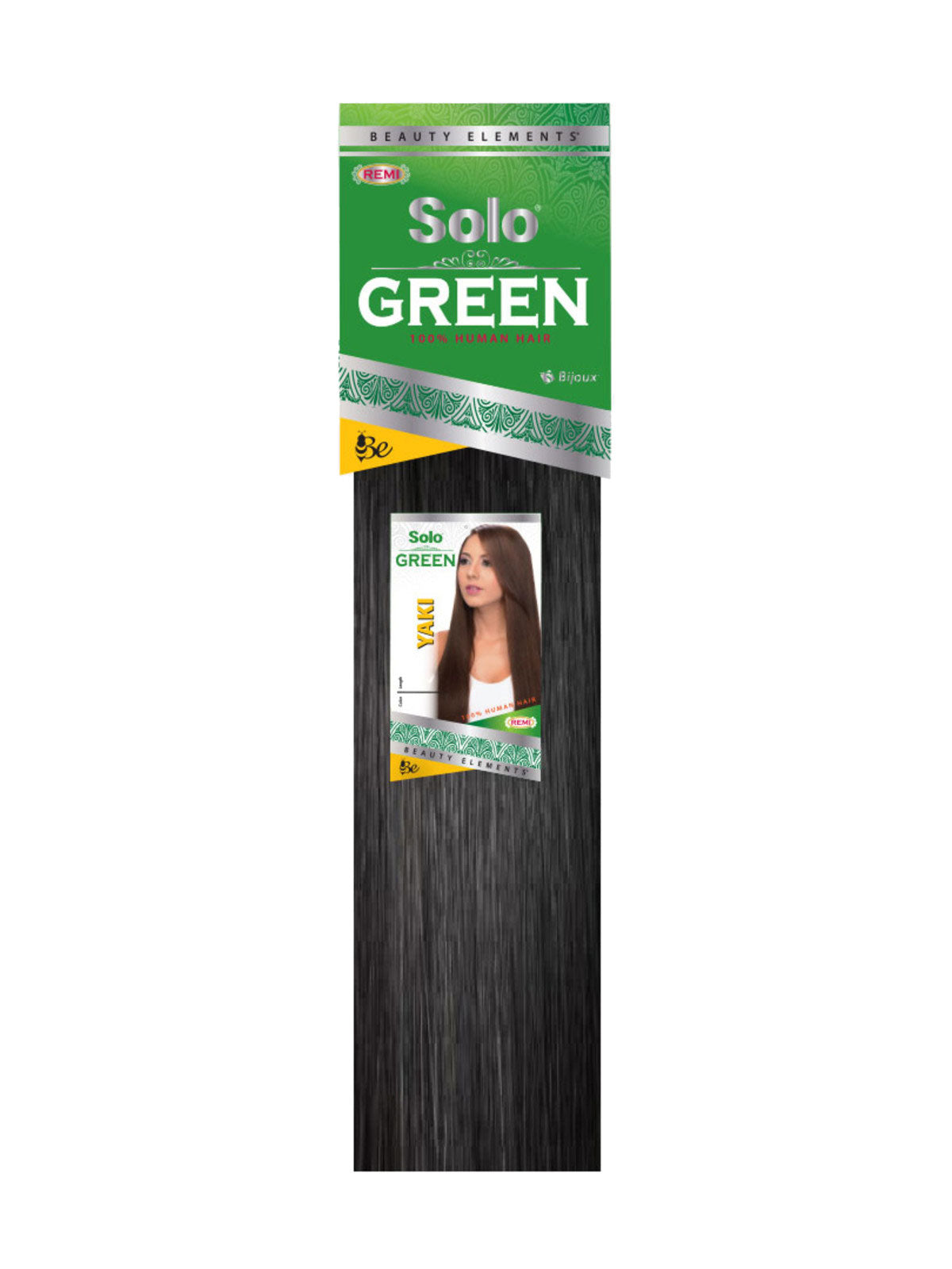 Beauty Elements Solo Green 100% Human Hair Yaki