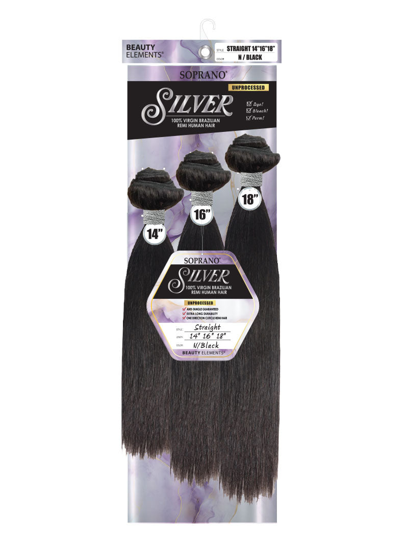 Soprano Silver Remi Sleek Straight 100% Humain Hair 3 Pack