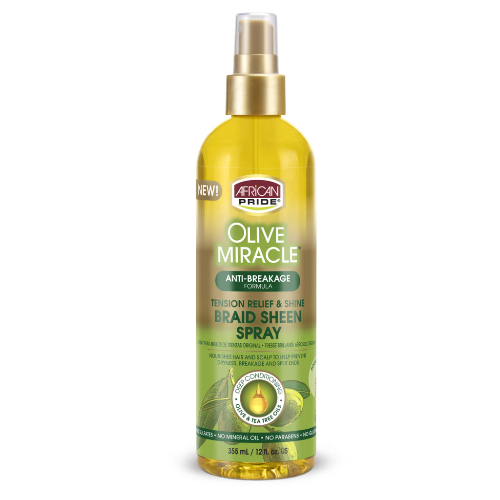 African Pride Olive Miracle Braid Sheen Spray - 12 oz