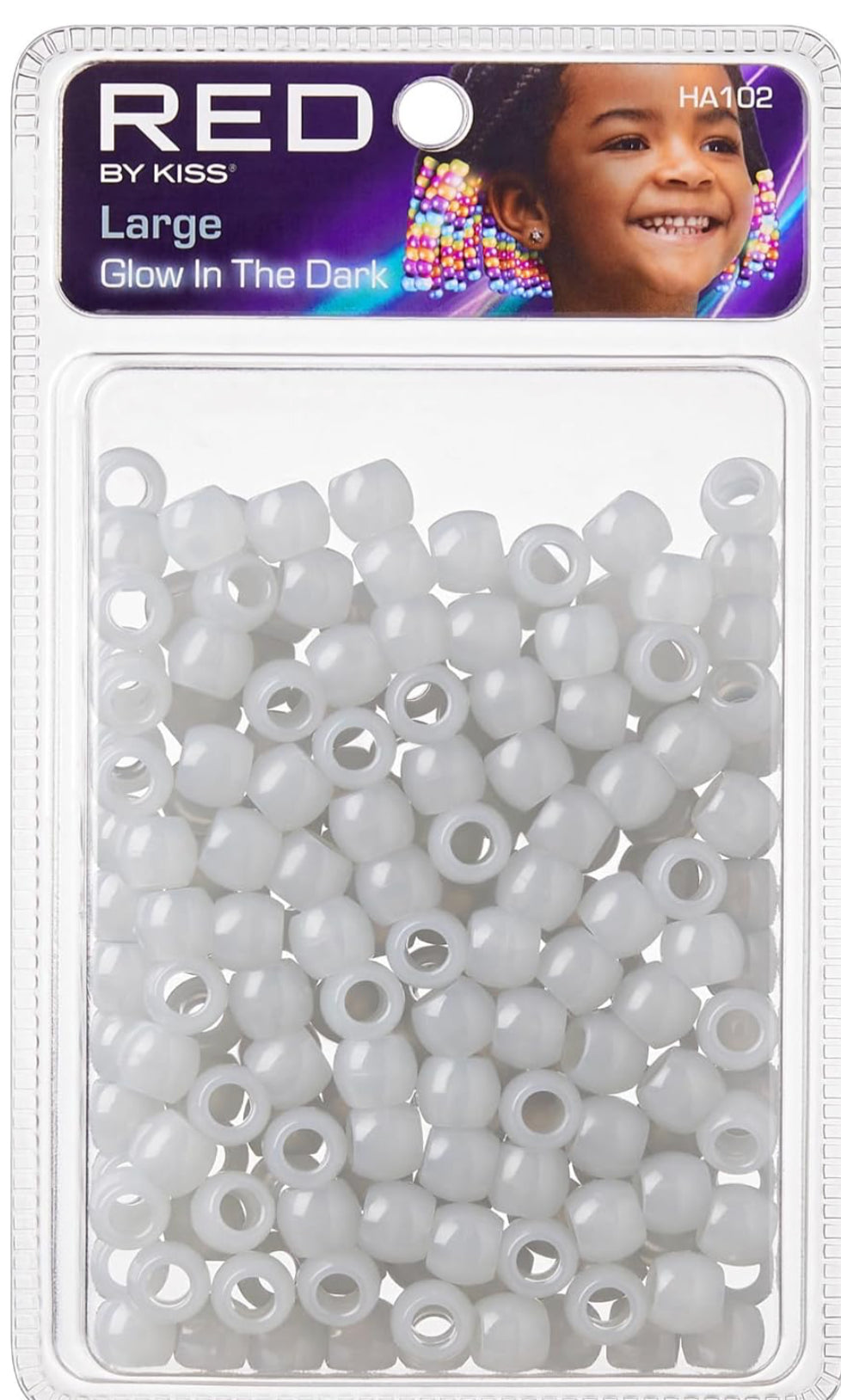 Red by Kiss Glow in the Dark Large Hair Beads