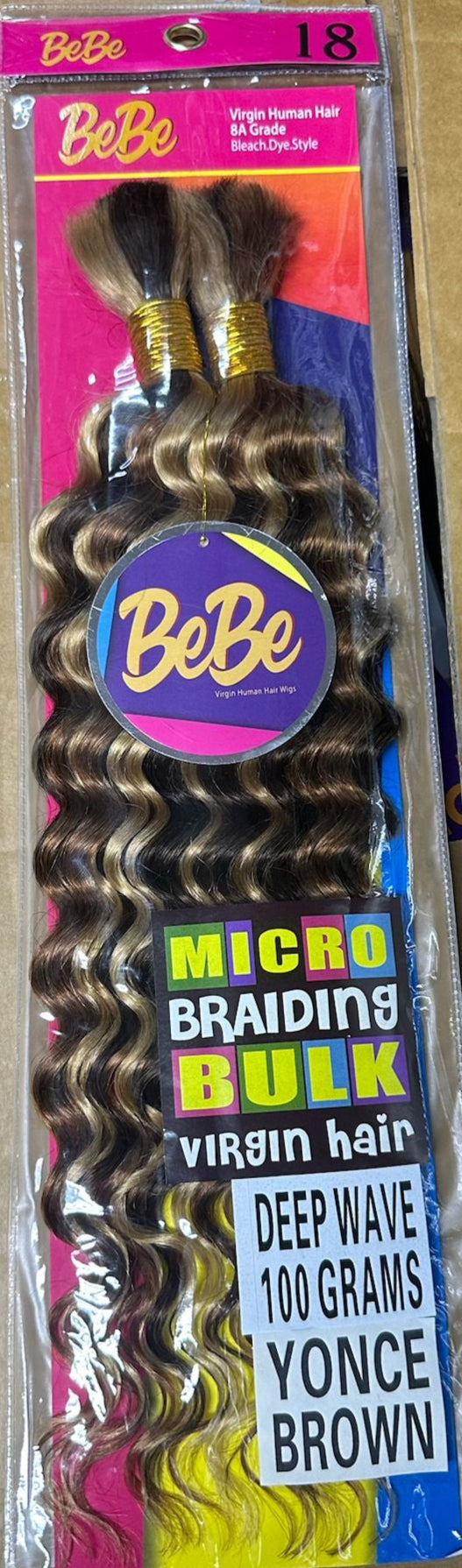 Bebe Deep Wave Bulk Hair 18 Inch Yonce Brown-2