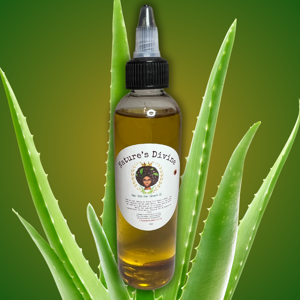 NATURE'S DIVINE ALOE VERA HAIR GROWTH OIL BY COURTAISIA SACAREIA - 4OZ