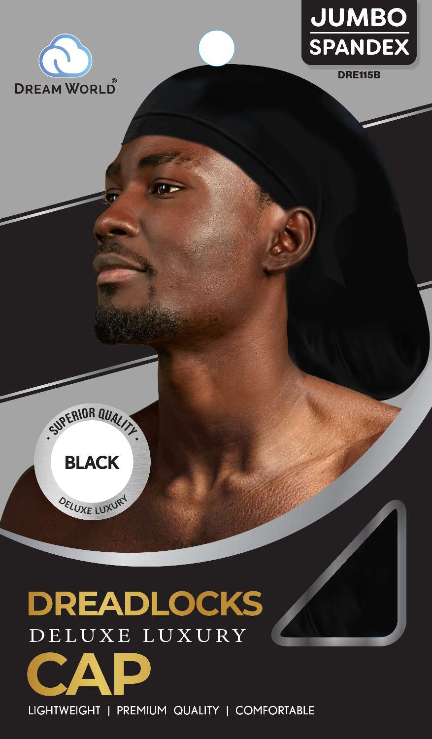 Dream World Jumbo Spandex Dreadlocks Cap (DRE115B)