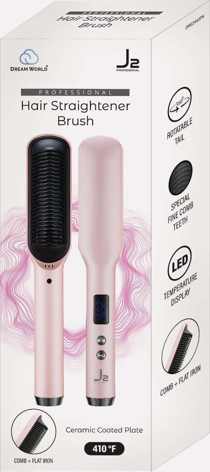 J2 Pink Hair Straightener Brush