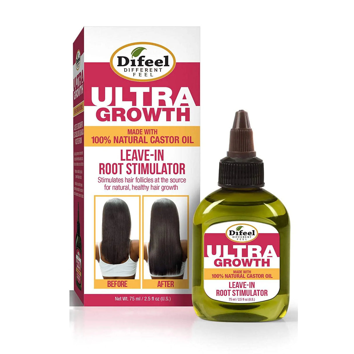 Difeel Ultra Growth With Basil Castor Oil Leave-In Root Stimulator 2.5 oz