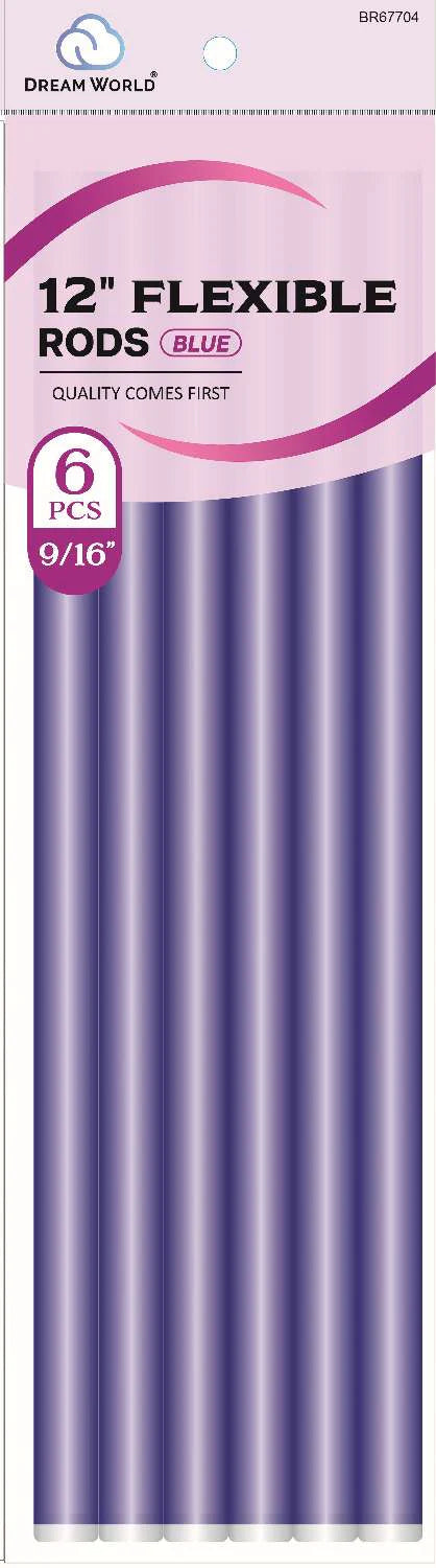 Dream World 12-inch flexible rods, heat-free curling rods, reusable hair curlers, long hair curlers, bouncy curls rods, salon hair styling tools, home hair curlers, flexible curling rods, overnight curl rods, hair curling tools, all hair type curlers, lightweight flexi rods, hair styling curl rods, professional curling rods, easy-to-use hair curlers