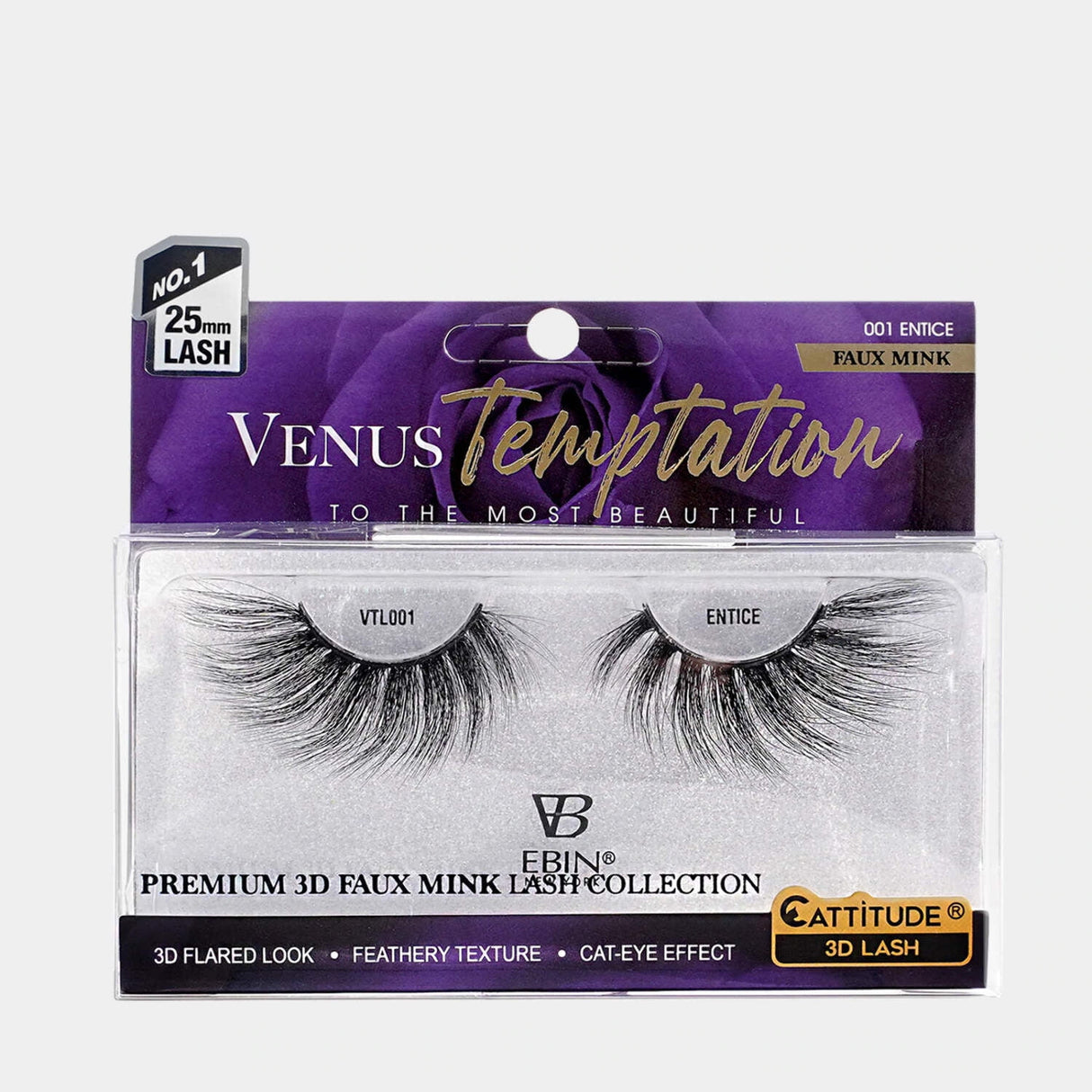 Ebin Venus Temptation 25mm Faux Mink 3D Lashes (VLT001)