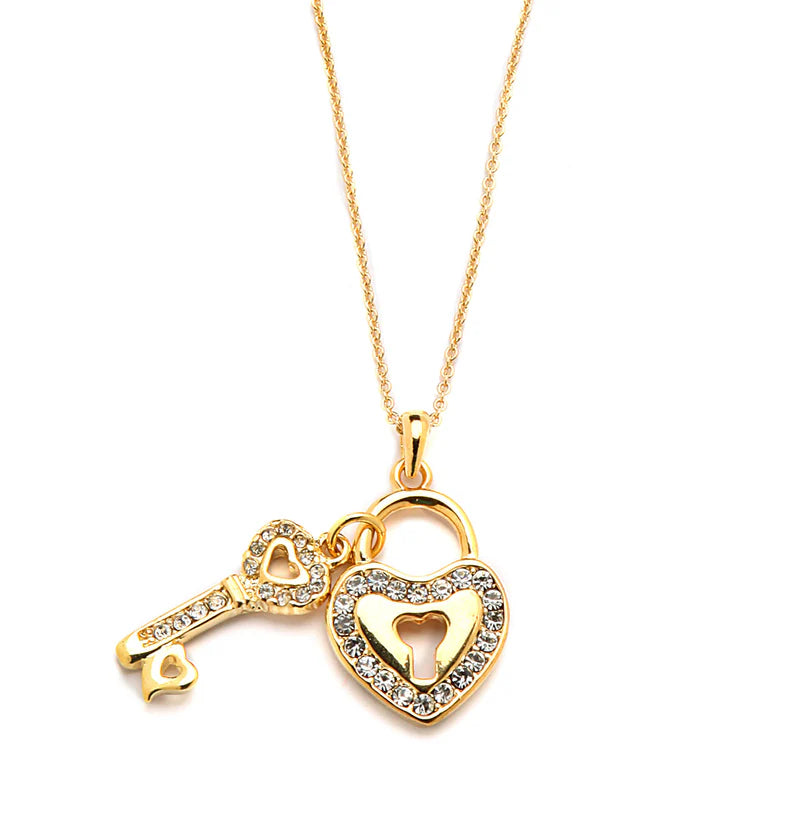 Joy Forever Double Heart Pavé Necklace