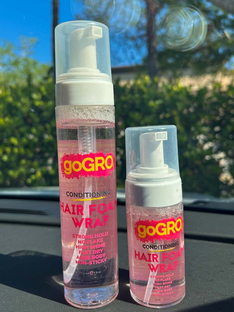 GoGro Hair Foam Wrap 8oz lightweight styling mousse for smooth curls-1