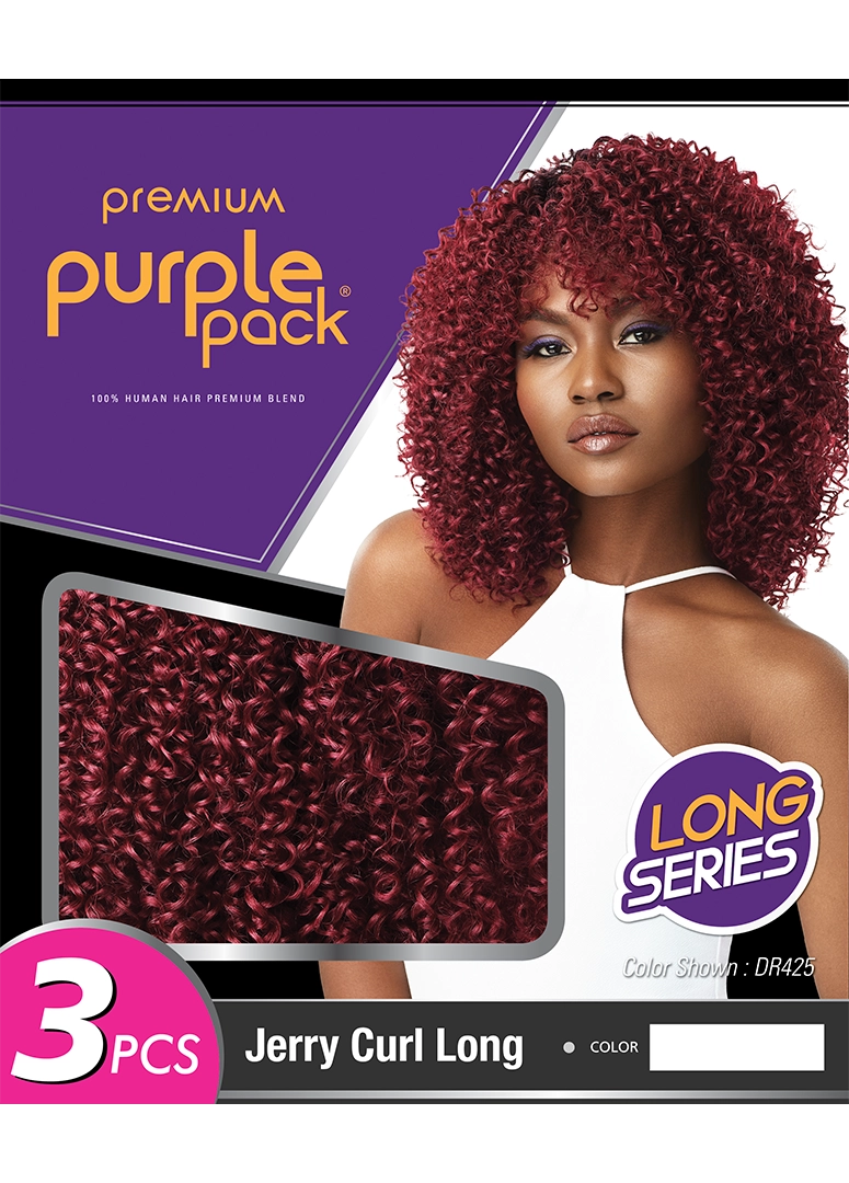 Outre Purple Pack Jerry Curl Long Hair Extension - 3 Pack