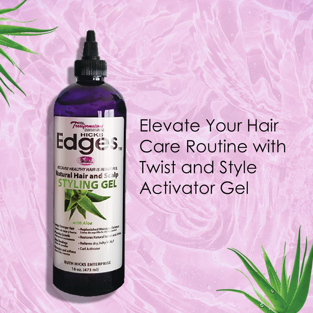 Hicks Styling Gel with Aloe 16oz Strong Hold, Smoothing, Nourishing Formula-2