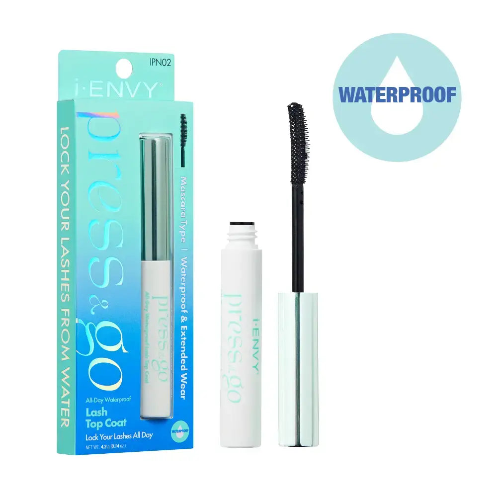 IEnvy Press & Go Waterproof Lash Top Coat Black Seal for Lash Clusters & False Eyelashes