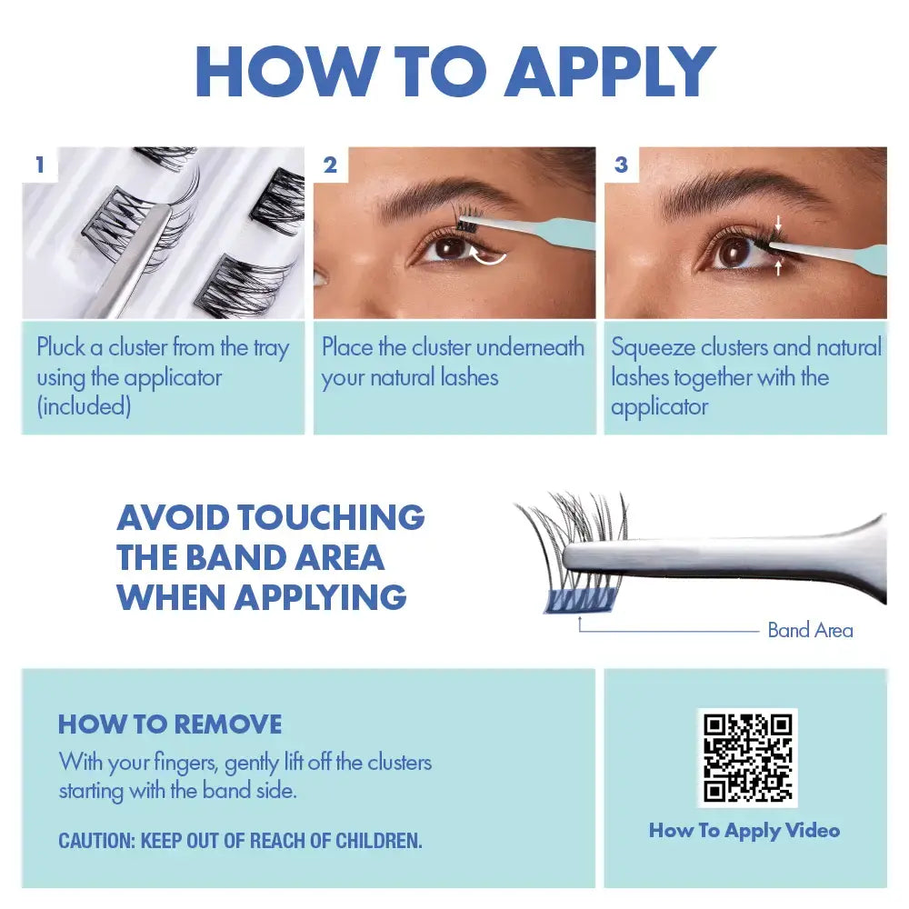 IEnvy Press & Go, Self-Adhesive Cluster Lash & Applicator Kit Waterproof, Reusable, No Glue Needed