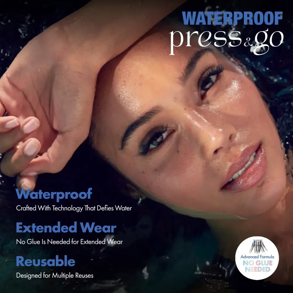 IEnvy Press & Go, Self-Adhesive Cluster Lash & Applicator Kit Waterproof, Reusable, No Glue Needed