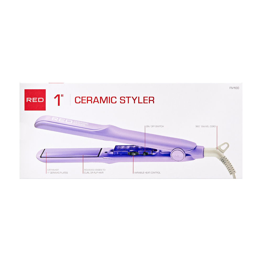 RED BY KISS Ceramic Styler Flat Iron 450°F High Heat & Smooth Glide