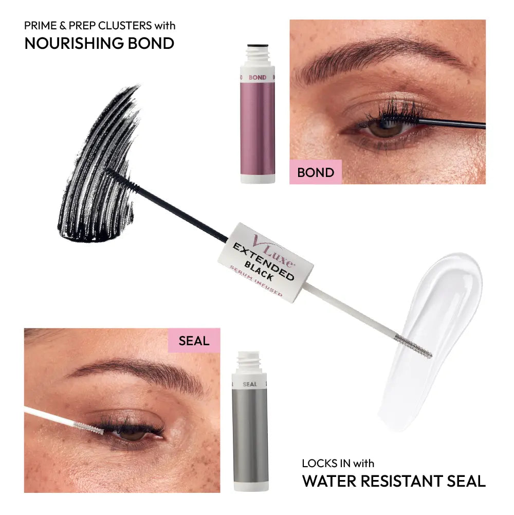 VLuxe By IEnvy Lash Bond & Seal Dual-Ended, Waterproof, Infused with Rosewater & Biotin