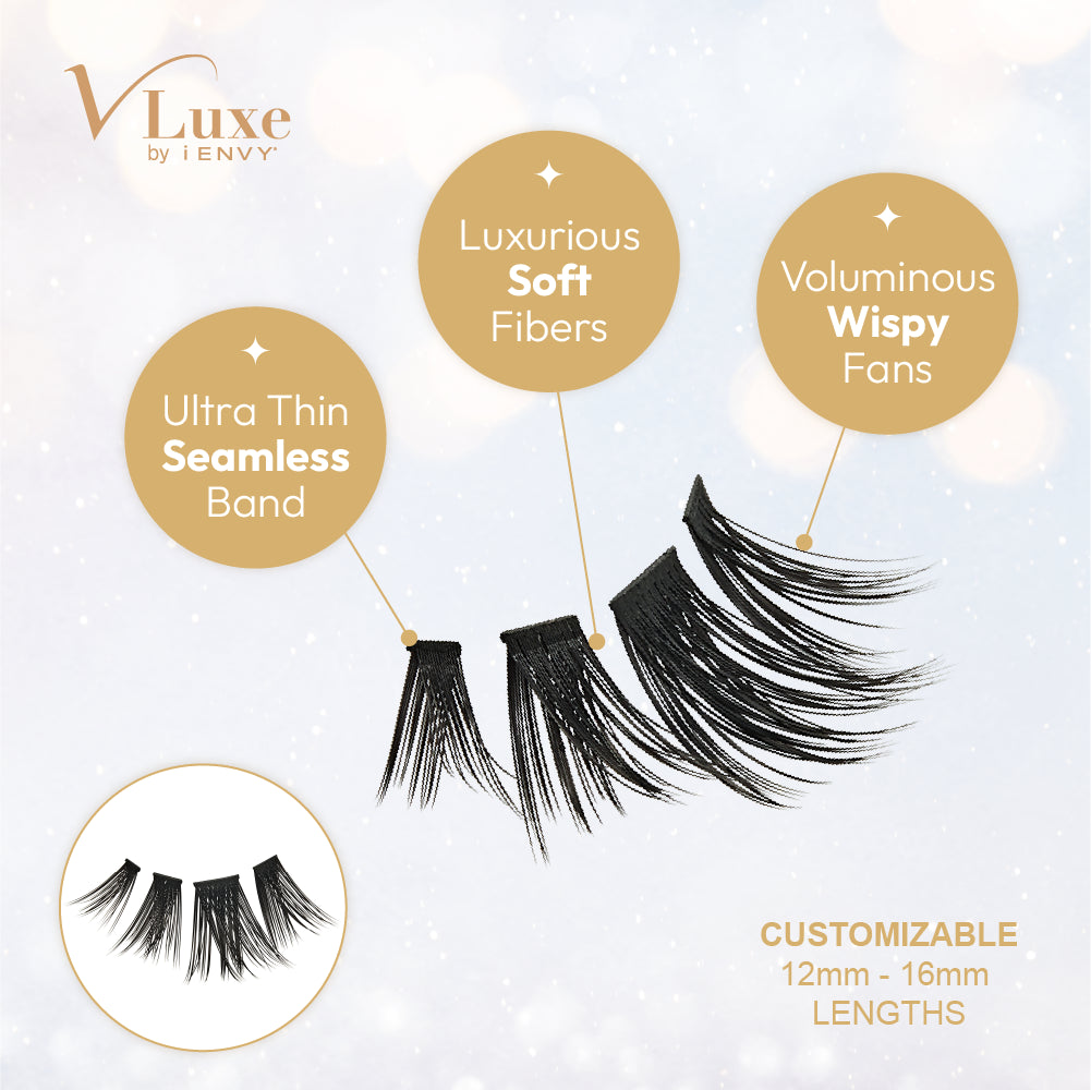 VLuxe By IEnvy Faux Mink Mini Lash Cluster Refill Extended Length for Mini Lash Palette