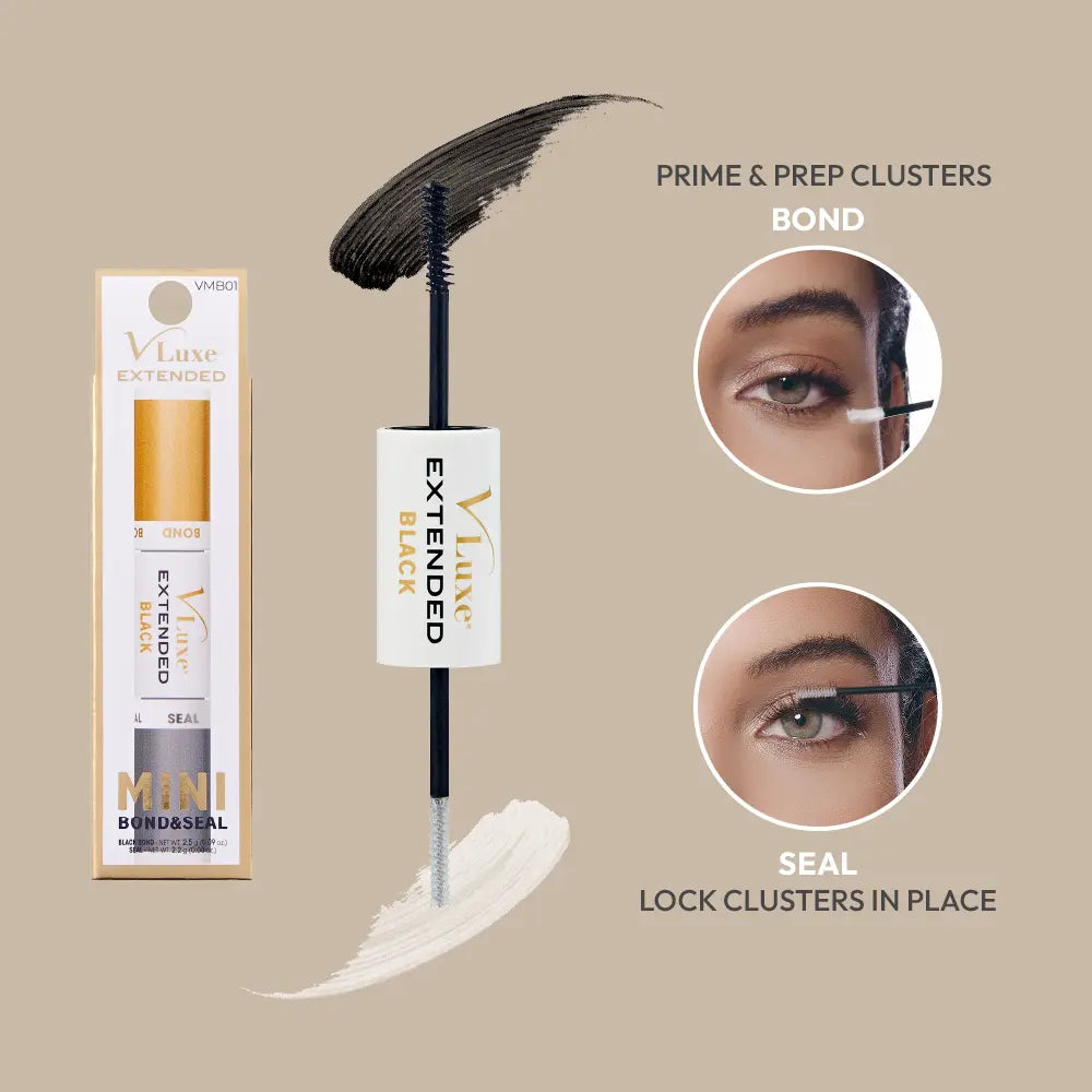 VLuxe By IEnvy Mini Bond & Seal, Dual Ended, Waterproof Lash Glue with Biotin for Lash Extensions