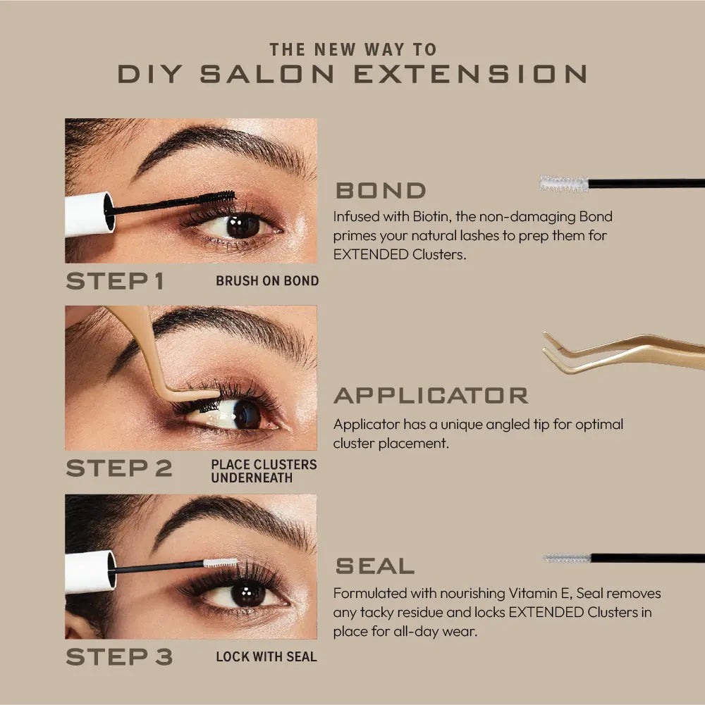 VLuxe By IEnvy Mini Bond & Seal, Dual Ended, Waterproof Lash Glue with Biotin for Lash Extensions