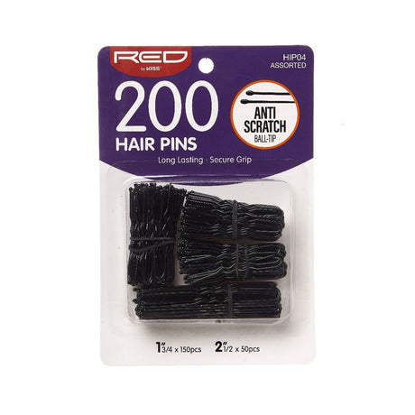 RED BY KISS Black Hair Pins Assorted Length 200 Count