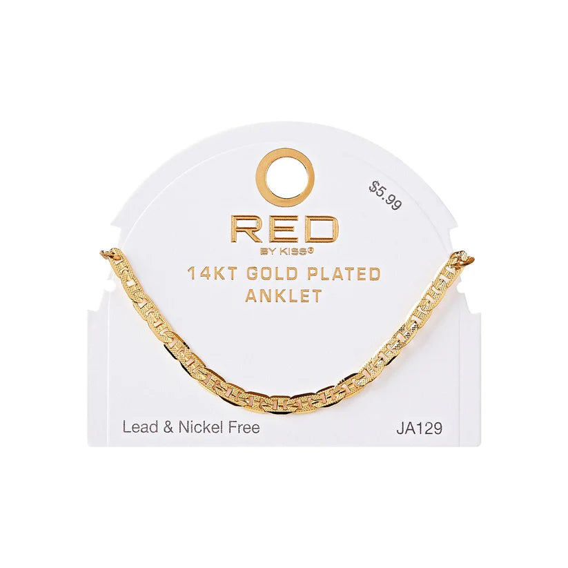 RED BY KISS Jewelry - 14K Gold Plated Anklet Anchor