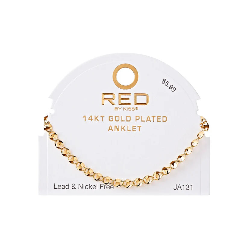 RED BY KISS Jewelry - 14K Gold Plated Anklet Anchor