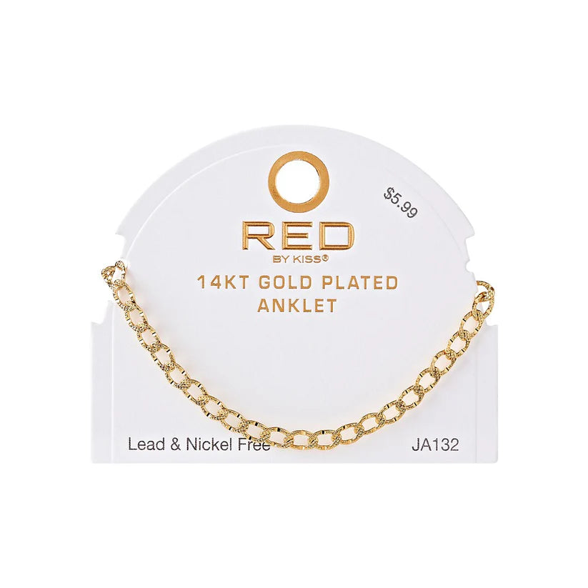 RED BY KISS Jewelry - 14K Gold Plated Anklet Anchor