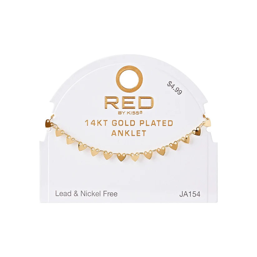 RED BY KISS Jewelry - 14K Gold Plated Anklet Anchor