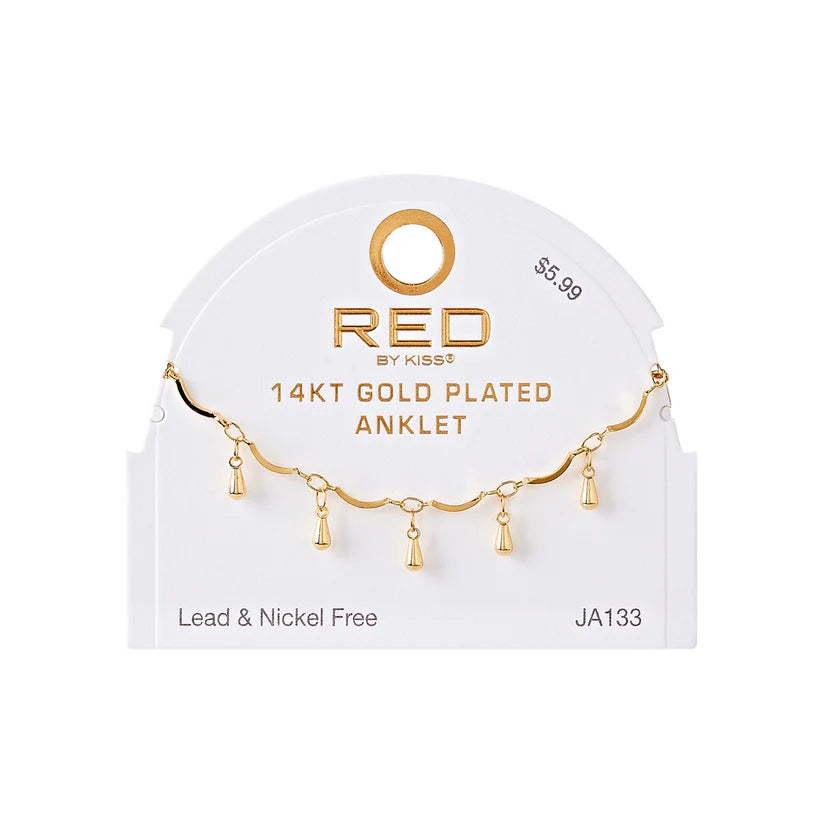 RED BY KISS Jewelry - 14K Gold Plated Anklet Anchor