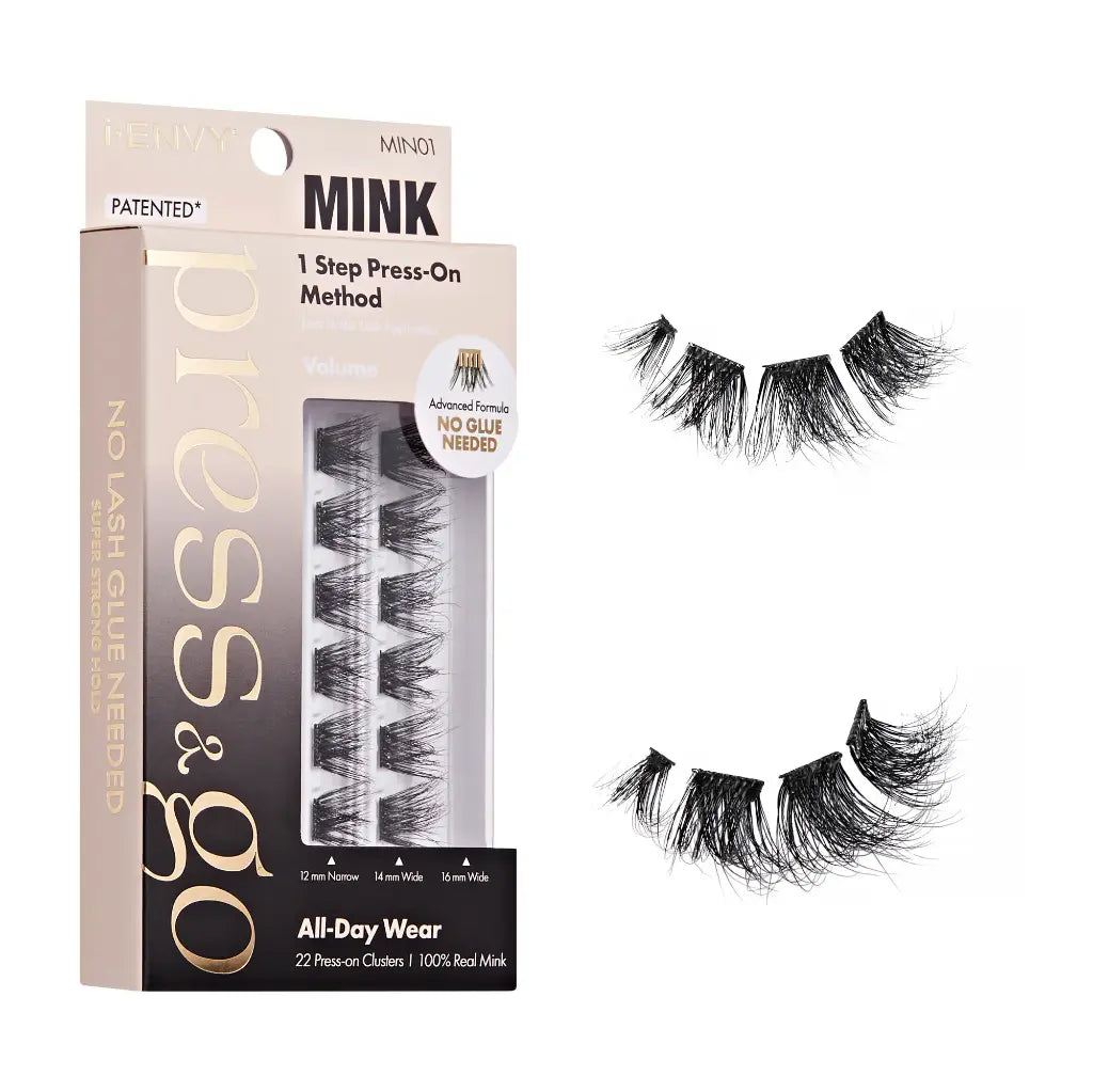 IEnvy Press & Go 100% Real Mink Pre-Glued Lash Clusters