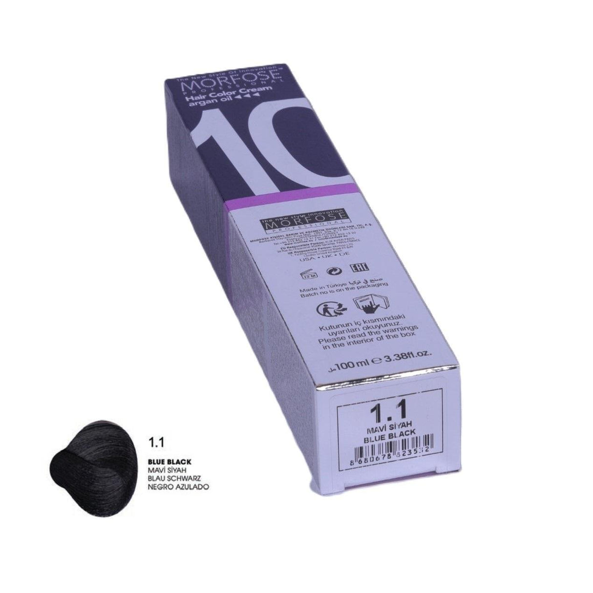 MORFOSE HAIR COLOR CREAM ARGAN OIL BLACK #1-2