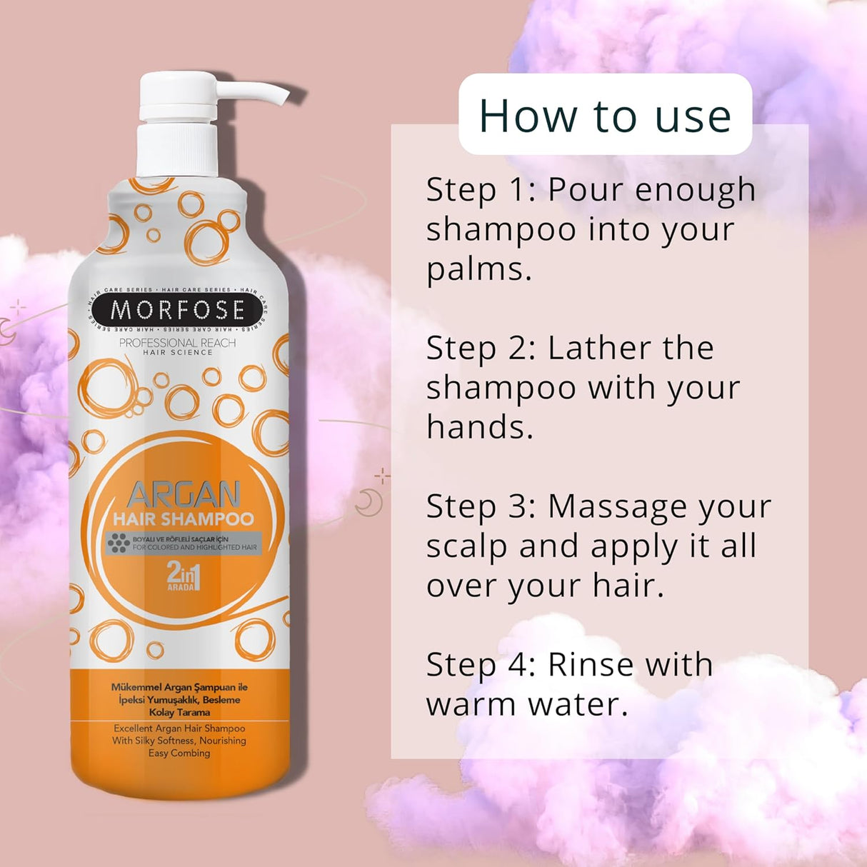 Morfose Hair Shampoo Argan 33.81oz Hydrating, Nourishing, Repairing Formula-2