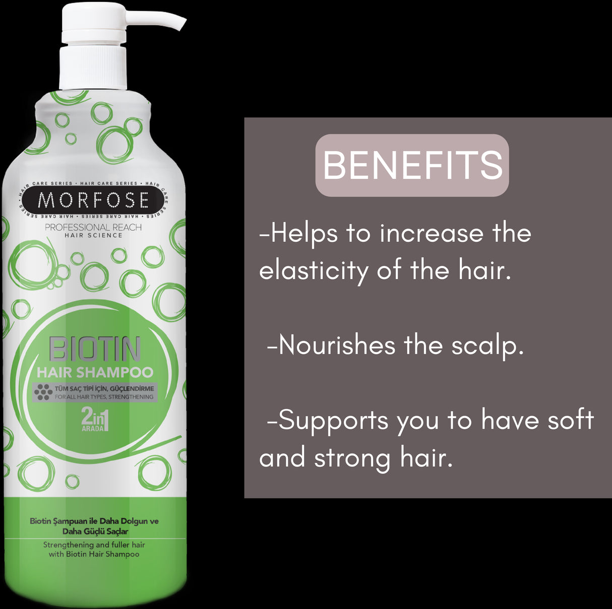 Morfose Hair Shampoo Biotin 33.81oz Strengthening, Nourishing, Revitalizing Formula-2