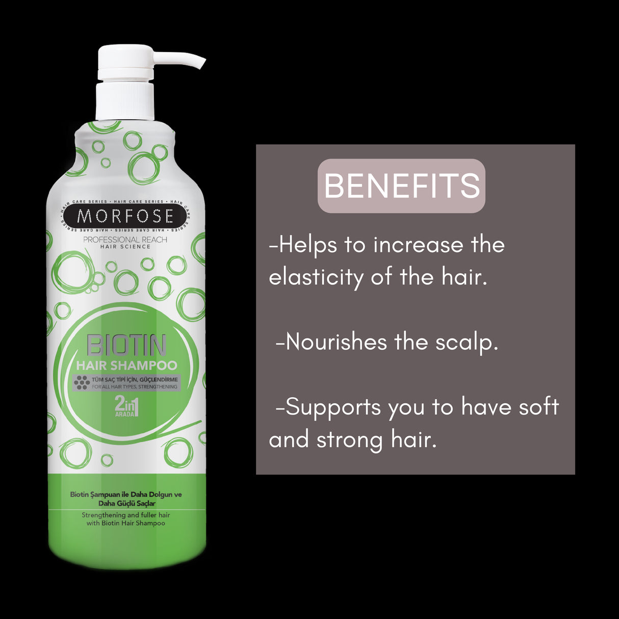 Morfose Hair Shampoo Biotin 33.81oz Strengthening, Nourishing, Revitalizing Formula-3