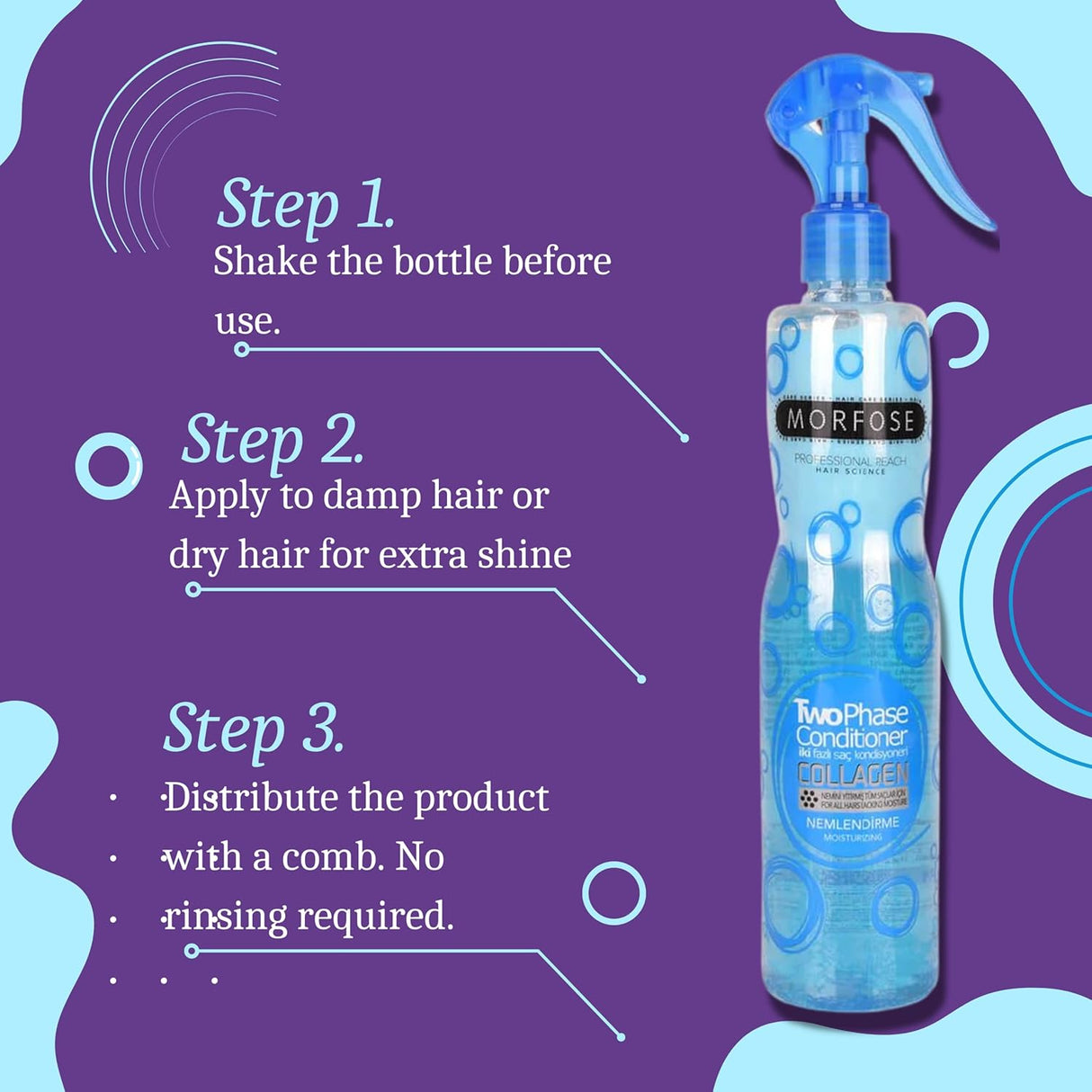 Morfose Two Phase Conditioner Collagen 13.52oz Strengthening, Nourishing, Smoothing Formula-5