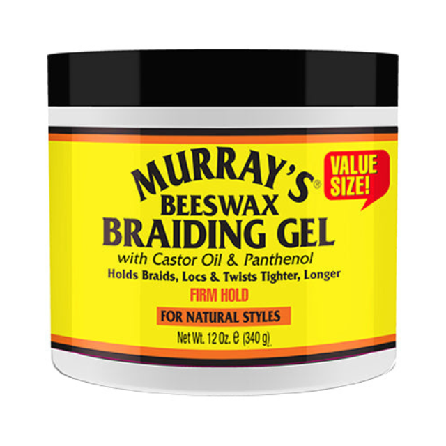 Murray's Beeswax Braiding Gel 12oz Strong Hold, Smoothing Formula