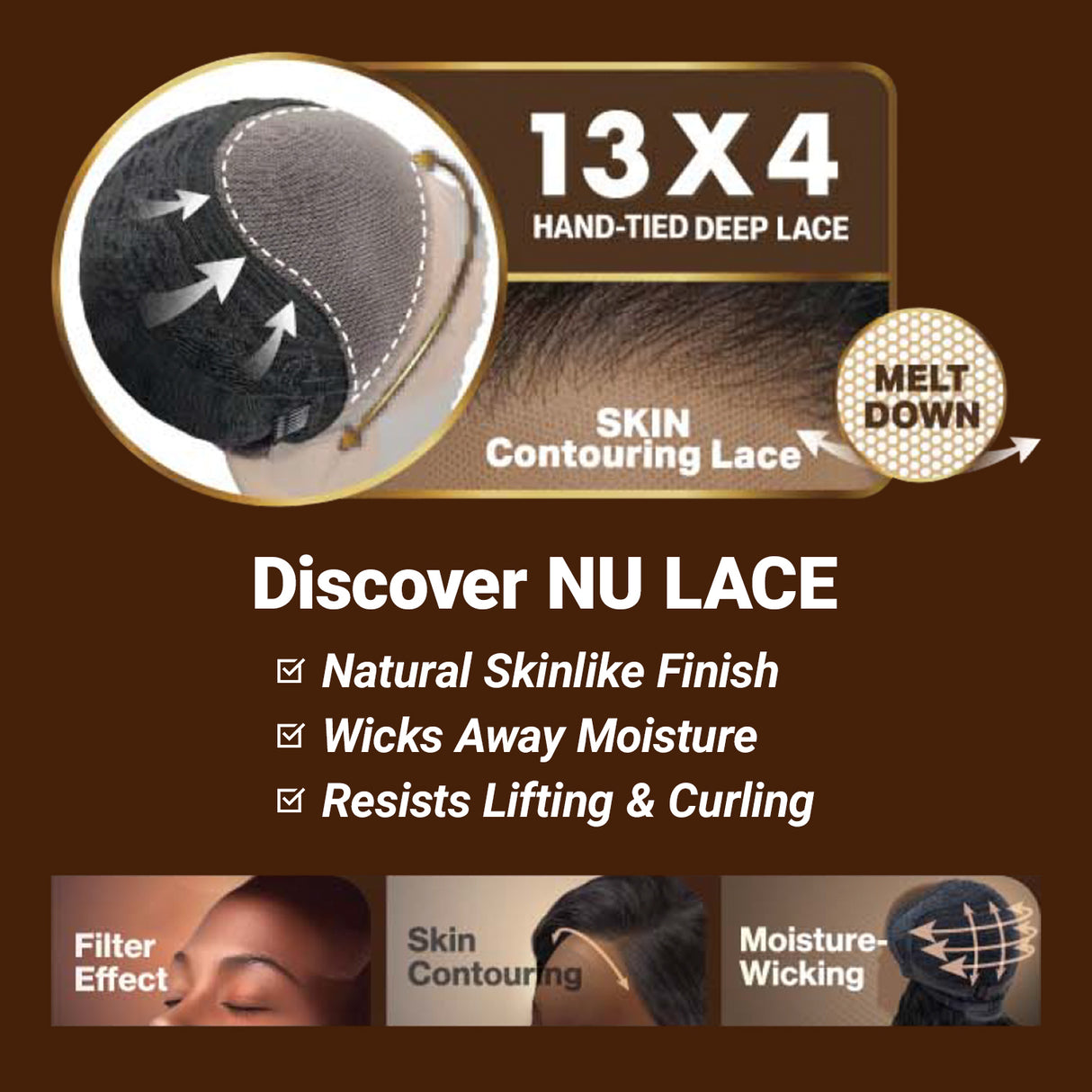 Nu Lace Glueless Wigs 13x4 MLF1004 Jazmine HD Lace Front Wig Natural Looking Human Hair Style-2