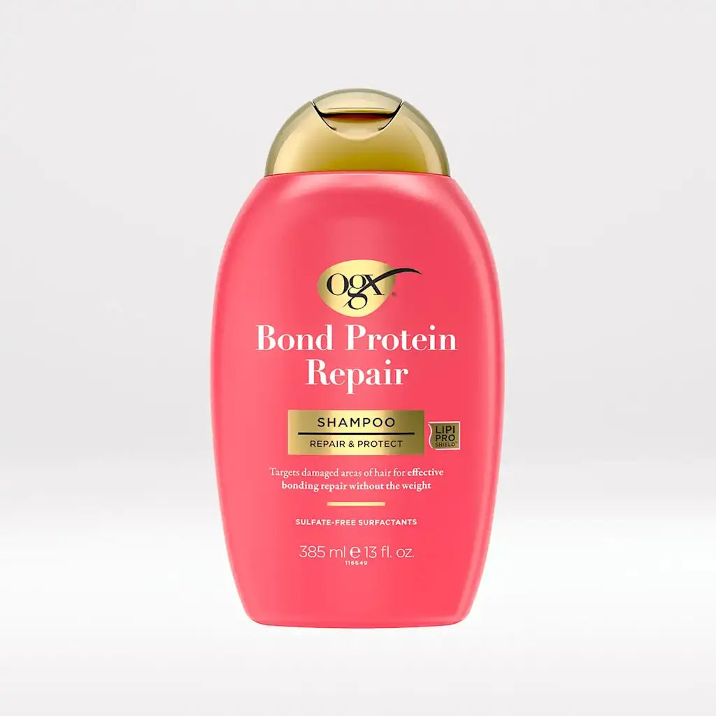OGX Bond Protein Repair Lightweight Shampoo 13oz, bond repair shampoo, protein repair hair shampoo, strengthening hair cleanser, lightweight shampoo for damaged hair, breakage reducing shampoo, hair bond building shampoo, daily use strengthening shampoo, soft smooth hair shampoo, shampoo for chemically treated hair, nourishing hair cleanser, OGX hair care product